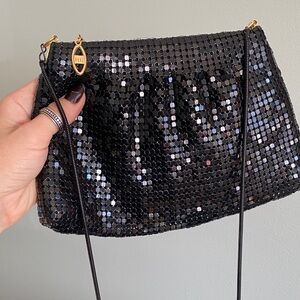 Chic Black Sequin Wristlet